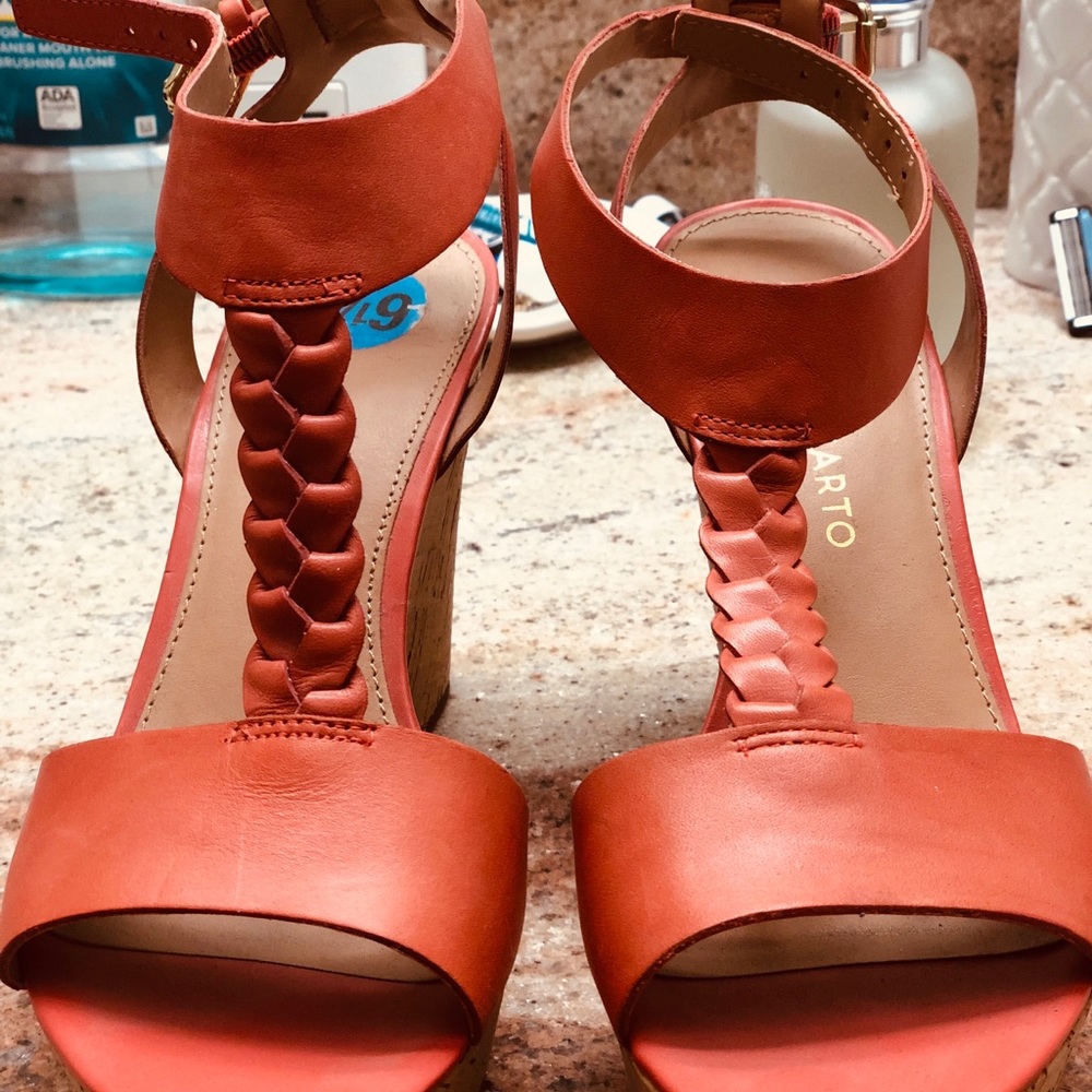 Burnt Orange Wedges Size 6.5